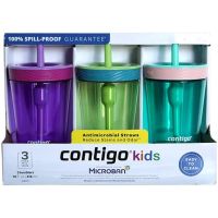 HOT”Contigo แก้วน้ําเด็ก กันหก พร้อมหลอด 3 แพ็ค