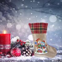 Christmas Stocking Snowman Pattern 5D Rhinestone Painting Embroidery DIY Craft Socks Tights