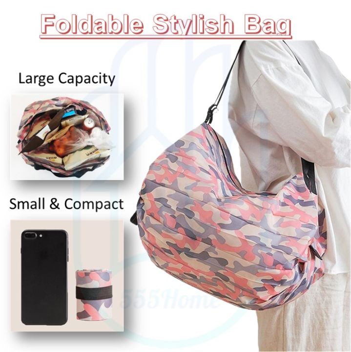 Foldable Reusable Bags Smiley Printed Bags Reusable Shopper Bags for  Shopping Reusable and Foldable Shopping Bag