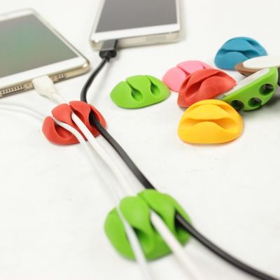 USB Cable Organzier Silicone Charging Cable Winder Mouse Cable Holder Office Desk Arrange Flexible Cable Management Clip