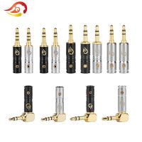 QYFANG 3.5mm Audio Jack 3/4 Poles Stereo Earphone Plug Adapter 90 Degree Bend Headphone 4/6mm Wire Hole Solder Line Connector