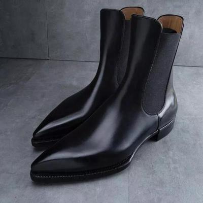 รองเท้าบูทหุ้มข้อผู้ชายธุรกิจรองเท้าบู๊ตผู้หญิงสีดำ Gratis Ongkir นิ้วเท้าทรงกลมลื่นขนาดรองเท้าบูทวินเทจ38-48 Botas De Trabajo Hombre