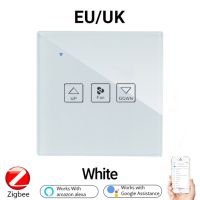 Zigbee 3.0 Wi-Fi อัจฉริยะสวิทช์ผนังสัมผัสแบบ Eu/uk Dimmer/พัดลม/สวิตช์ผ้าม่าน Tuya/Smart Life APP ทำงานร่วมกับ Alexa Google Home