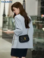 กระเป๋าผู้หญิง 2023 ฤดูร้อนใหม่ All-Match One-Shoulder Messenger กระเป๋า สีดำพื้นผิวขนาดเล็กกลิ่นหอมกระเป๋าโซ่รูปสี่เหลี่ยมขนมเปียกปูน