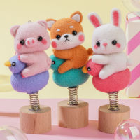 MIUSIE น่ารักสัตว์ขนสัตว์ Felt เข็มชุด DIY ทำด้วยมือของเล่นตุ๊กตาสัตว์เลี้ยง Poked Felt Kit สำหรับตกแต่งรถ Felting Craftwork-pangyh