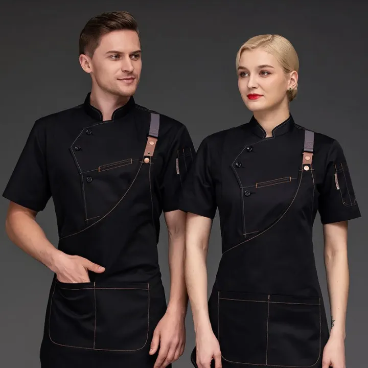 Men Short Chef Jacket For Summer Black Chef Outfit Restaurant Kitchen  Waiter Waitress White Jacket Bakery Bar Cafe Clothes Women | Lazada  Singapore