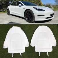 For Tesla Model 3 Model Y 2021 Anti Child Kick Pad Seat Backrest Leather Carbon Fiber Look Protective Cover Interior Accessories