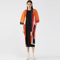 Miyake Pleated Trench Coat Plus size Women Designer 2021 Winter Loose Long Cardigan Korean Jacket Aesthetic Clothing