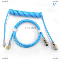 con309 สายเคเบิล Type C พอร์ต USB แบบปรับแต่งได้104คีย์แป้นพิมพ์กลไกสายแบบขดนักบินสำหรับอุปกรณ์คีย์บอร์ดเล่นเกม