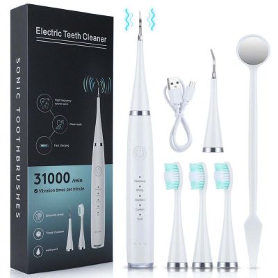 Six in one Electric toothbrush set tooth cleaner ultrasonic tooth cleaner five gear mode to improve oral problems
