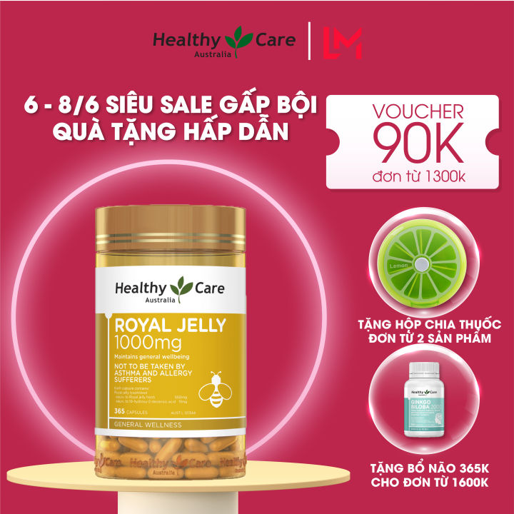 Healthy Care Royal Jelly 1000 365 Capsules - Sữa ong chúa Healthy ...