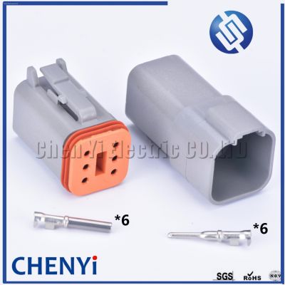 ✆✼ 1 set Deutsch DT 6 Pin connector DT06-6S/DT04-6P Male or Female Auto Waterproof Connector Automotive Sealed Plug