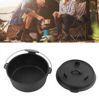 Dutch Oven  Dutch Oven Camping Humanized Design เหล็กหล่อพร้อมฝาปิดสำหรับทำอาหารสำหรับกลางแจ้งสำหรับการตั้งแคมป์