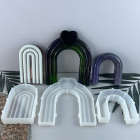 Rainbow-Colored Mold Accessories Candle Making Supplies Rainbow Scented Candle Mold Heart-Shaped Ceramic Mold Aromatherapy Ornament Mold