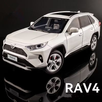 1:24 Toyotas RAV4 SUV Alloy Car Model Diecasts Metal Toy Vehicles Car Model Sound And Light Simulation Collection Childrens Gift