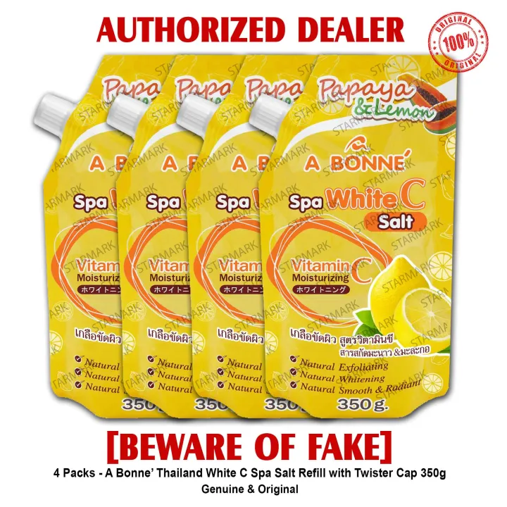 Abonne Papaya and Lemon White C Spa Salt with Vitamin C 350g Refill