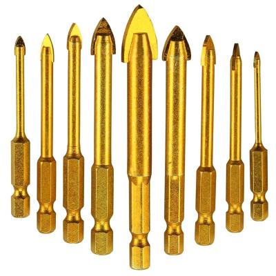 9 pcs. Tile Drill Ceramic Drill Set of Glass Drill Bits Set Hexagon Tile Drill Set Glass Tile Drilling Tool for Mirrors / Glass / Tiles - 3/4/5/6/8/10 / 12mm