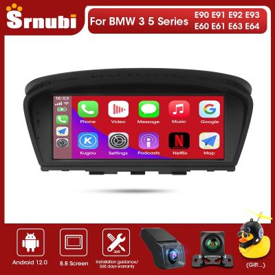 Srnubi 8.8” Android 11.0 Car Radio for BMW 3 5 Series E60 E61 E63 E64 E90 E91 E92 E93 CCC CIC 2Din 4G WIFI Carplay Head Unit LED Strip Lighting