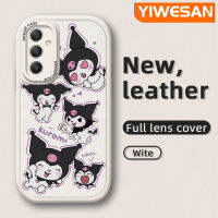 YIWESAN เคสปลอกสำหรับ Samsung A34 A14 A54 5G ลายการ์ตูนน่ารัก Kuromi ฝาหลังเคสใส่โทรศัพท์หนังเคสซิลิโคนนิ่มกันกระแทกเคสป้องกันกล้องฝาปิดเลนส์เต็มรูปแบบ