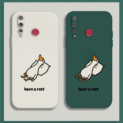 เคส Huawei Nova 4 Case เคสการ์ตูนน่ารักเป็ดเคสซิลิโคนเหลว Flocking ฝาครอบโทรศัพท์ป้องกัน เคสโทรศัพท์