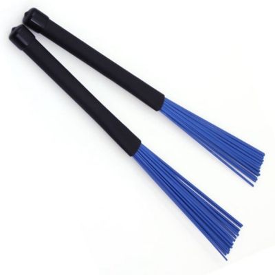 【Worth-Buy】 1คู่ Jazz Drum Brushes Retractable Drum Sticks 32Cm Black/blue