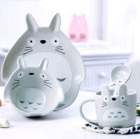 4pcs ceramics Dinnerware Bowl Dish Cartoon Rabbit Totoro Gift Kitchen Cooking Tools Accessory Household Tableware Home Decor