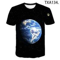 ใหม่ที่มีคุณภาพสูงเสื้อยืดผู้ชาย S Tarry Night Sky 3D แขนสั้นพิมพ์ลายหล่อเสื้อยืด