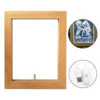 3D Visual Wooden Night Light LED Photo Frame Camera Image Lamp Bedroom Bedside D