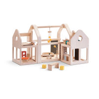 PlanToys SLIDE N GO DOLLHOUSE บ้านตุ๊กตาพกพาได้ ของเล่นบทบาทสมมุติ สำหรับเด็ก 3 ขวบขึ้นไป