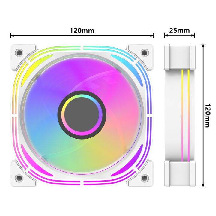 Darkflash INF24 Pro 120Mm White Rgb PC Case Fan Infinity 3 Pin 5V Sync