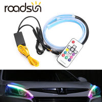 2pcs Car RGB DRL Daytime Running Light Dynamic Led Strip ke For Headlight Auto Multi Color Side Turn Signal Lamp Flowing 12V