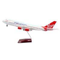 [47cm]  โมเดลเครื่องบิน Virgin ATLANTIC 747 (Airplane Model) with LED Light (Touch or Sound Control) Plane for Decoration ทำด้วยเหล็ก มีไฟ  - ของเล่น ของสะสม ของตั้งโชว์ตกแต่งบ้าน