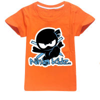 Ninja Kidz เสื้อยืดสำหรับเด็กชายหญิง,เสื้อแขนสั้นพิมพ์ลายการ์ตูนเสื้อยืดแขนสั้นเสื้อผ้าเด็กเสื้อยืดลำลองสำหรับฤดูร้อน