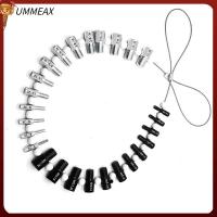 UMMEAX เหล็กไร้สนิม อุปกรณ์ตรวจสอบเกลียวน็อตและสลักเกลียว นิ้วและเมตริก 14นิ้ว 12นิ้ว เครื่องมือวัดขนาดเกจ ทนทานต่อการใช้งาน 26ตัวผู้/ตัวเมีย น็อตอิมพีเรียลและเมตริก