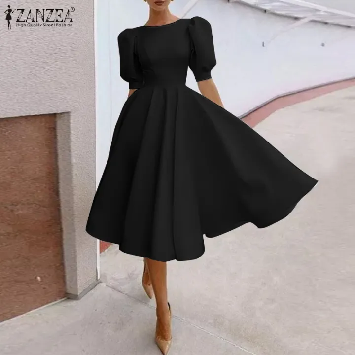 midi a line cocktail dress