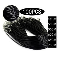 Wholesale 100pcs DIY Black Leather For Dog Tag ID Tags Chain Necklace Women Handmade Wax Cord Rope Necklace For Jewelry Making