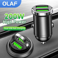 Olaf มินิดึงดึงแหวน200วัตต์แบบ Dual USB Car C Harger อย่างรวดเร็วชาร์จรถศัพท์ชาร์จอะแดปเตอร์สำหรับ หัวเว่ย Xiaomi ซัมซุง QC 3.0