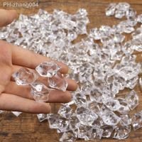 100pcs/lot Crystal Ice Rock Stones Clear Acrylic Diamond Vase Gems Irregular Wedding Party Decor Confetti Table Scatter Beads