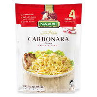 San Remo La Pasta Carbonara 120g ซานรีโม่ ลา พาสต้า พาสต้าพร้อมซองเครื่องปรุงรส คาร์โบนาร่า ขนาด 120 กรัม (0710)