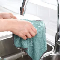 LICTIN High Quality Tableware Double-Layer For Kitchen Cleaning Cloth Super Absorbent Microfiber Towel Car Rag Bathroom Dishcloth（Random Color）