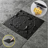 Upgraded Floor Drain Square Pop Up Floor Drain-Floor Cover Shower Room Push Down Drain Plug Anti-odor Bathroom Kitchen Accessary