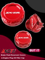 For Kawasaki Ninja ZX10R ZX10RR ZX-10R SE ZX-10RR 2008-2023 Acessories Brake Fluid Reservoir Covers Engine Plug Oil Filler Cap