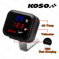 Motorcycle KOSO Cylinder Head Temperature Meter LED Display Engine Gauge With M10 M14 Adapter