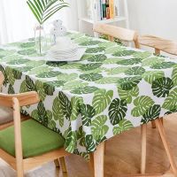 Morris8 Pastoral cotton thicker tablecloths green large leaf printing household square