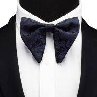 Gusleson Paisley โบว์เนคไทสำหรับผู้ชายผู้หญิง Clic Bowtie ขนาดใหญ่สำหรับปาร์ตี้งานแต่งงานผูกหูกระต่ายผู้ใหญ่ผูกสีแดง