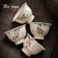 Xiu11 PC R Handmade ถ้วยชา Hand Painted Travel ชามชาเซรามิคจีน Porcelain ชุดชา Puer Tie Guanyin Master Teacupc12-58