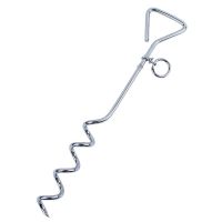 dIO MALL A Pet Pile Dog Hitch 16Inch Metal Spiral Anchor Tie Out With Ring Cork Screw silver Not Specified interactive pet toys for dog cat bird sale