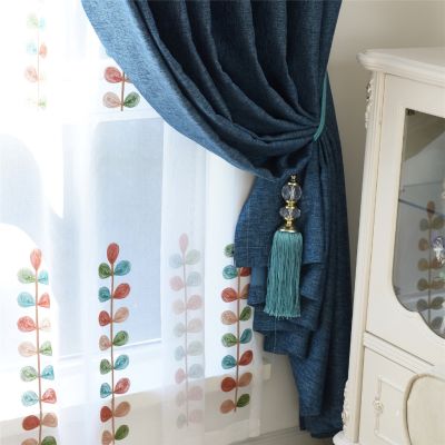 GYC2102-Blue Gyrohome 1pc Solid Color HighBlackout Curtain Drape Window Home Balcony Dec