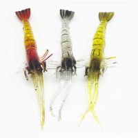 4/5Pcs Shrimp Silicone Artificial Bait Silicone Prawn Lure Single Hook Bass Worm Soft Biomimetic Simulation Sea Fishing Tackle