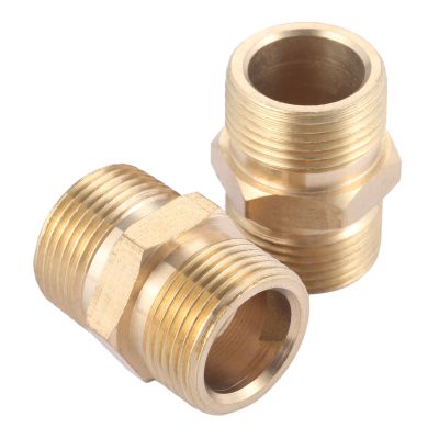 ♙ Brass Pressure Washer Coupler M22 15mm Male Thread to 14mm Male Connector Hose Coupler Adaptor Fitting High Pressure 4500 PSI